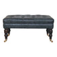 Buffalo Teal Leather Ottoman