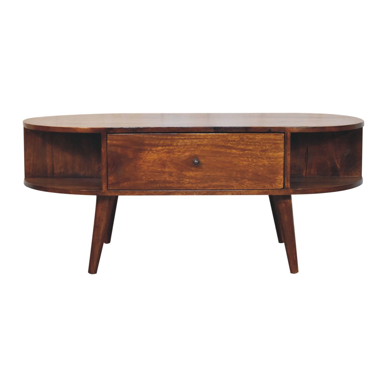 Solid Wood Oval Coffee Table