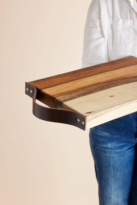 Blackwood Cutting Board with Leather Strap