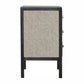 Solid Wood Faux Leather Nightstand