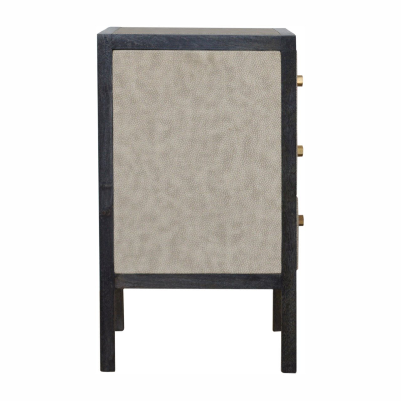 Solid Wood Faux Leather Nightstand