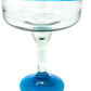 Aqua Rim Margarita Glasses - Set of 4