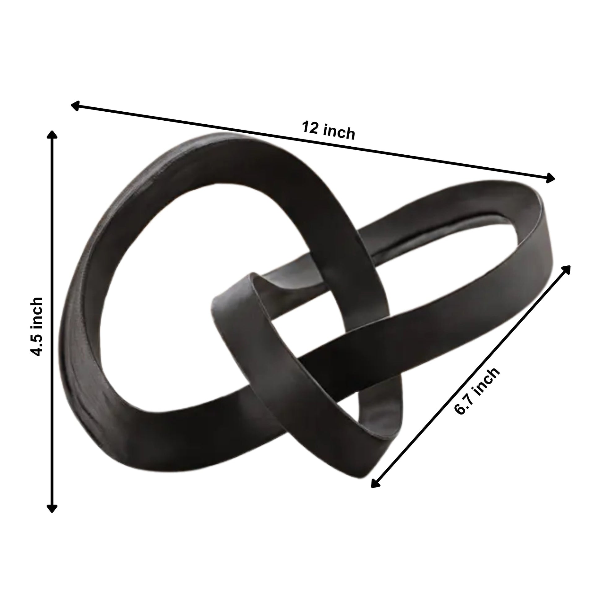 Abstract  Interlinked Sculpture | Black Modern Art Décor