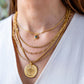 Matte Gold Filigree Coin Necklace