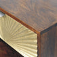 Solid Wood Sunburst Wall-Mounted Bedside