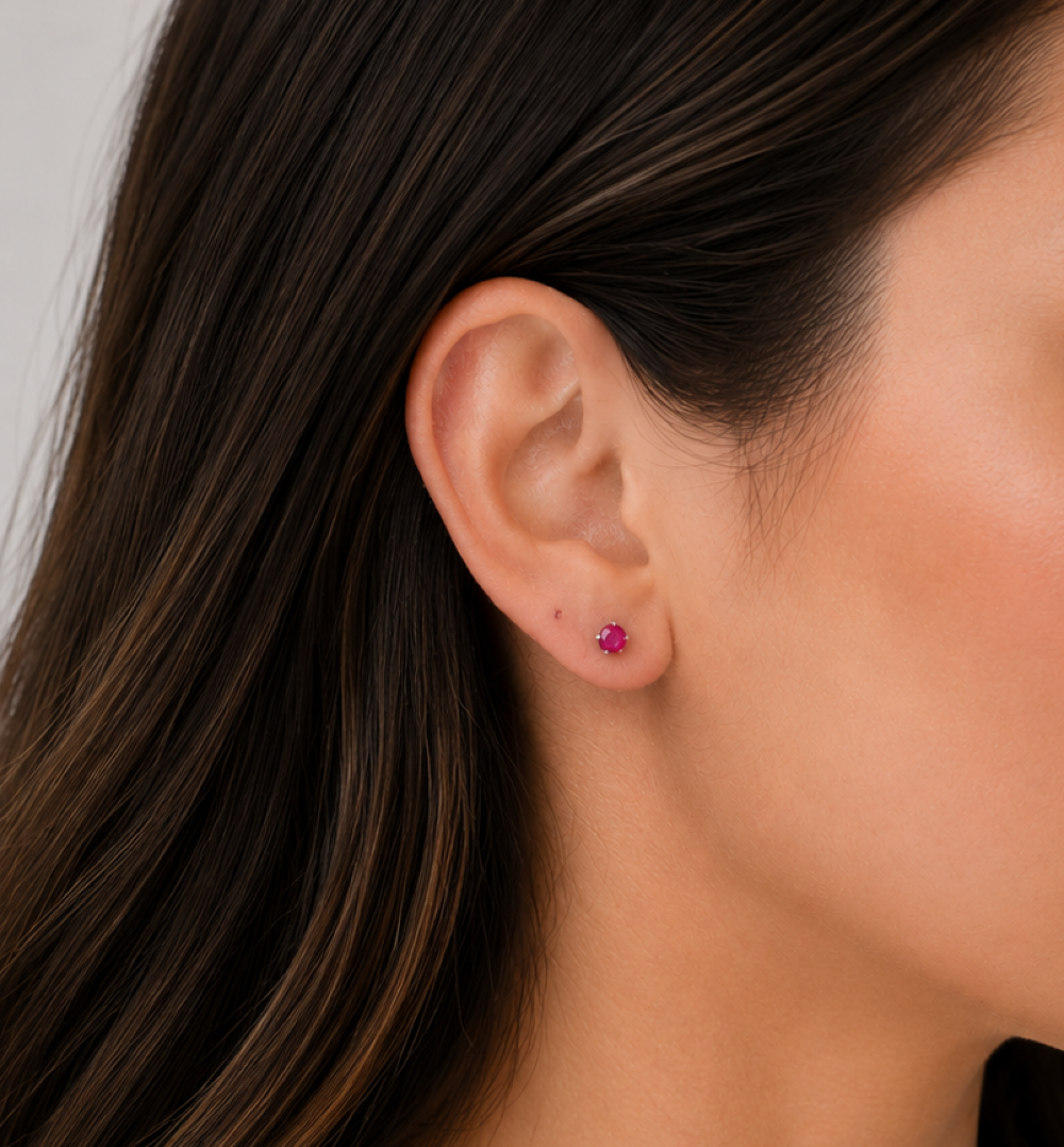 Oval Birthstone Stud Earrings