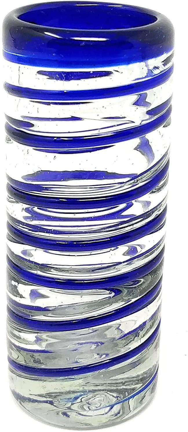 Cobalt Blue Spiral Tequila Shot Glasses - Set of 6