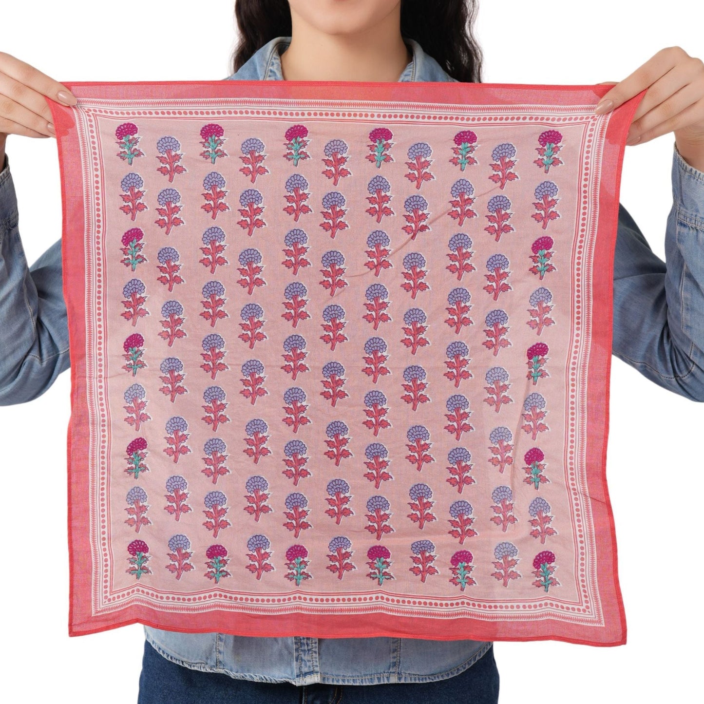 Chasing Petals Cotton Bandana - Rose Quartz