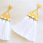 Trío Tassel Earring - White