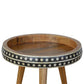 Solid Wood Small Dotted End Table, Black
