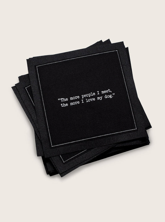 DOG QUOTES - COTTON COCKTAIL NAPKINS