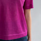 CREW NECK SWEATER TEE - FUCHSIA