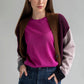 CREW NECK SWEATER TEE - FUCHSIA