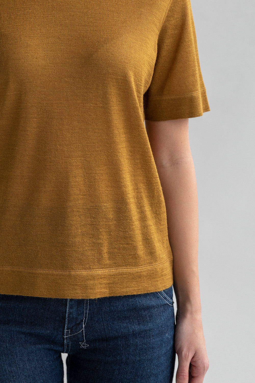 CREW NECK SWEATER TEE - GOLDEN