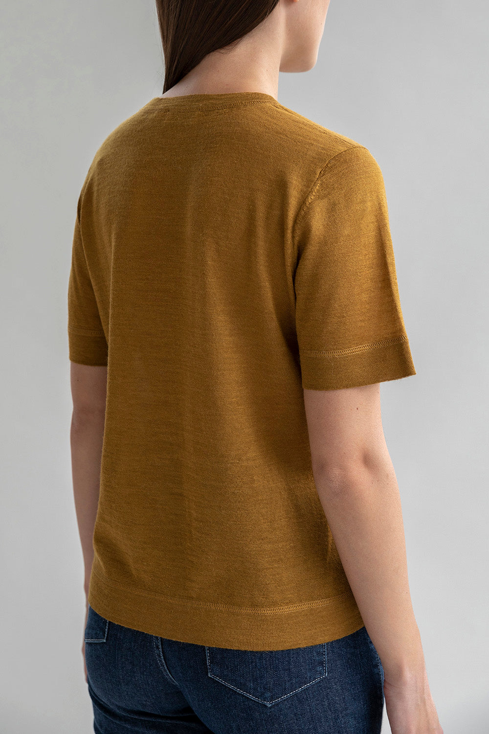 CREW NECK SWEATER TEE - GOLDEN
