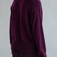 CREW NECK BOXY PULLOVER - AUBERGINE