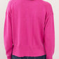 CREW NECK BOXY PULLOVER - MAGENTA