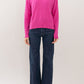 CREW NECK BOXY PULLOVER - MAGENTA