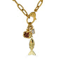 Fish and Pomegranate Charm Drop Necklace