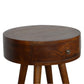 Solid Wood Nordic Chestnut Circular Nightstand