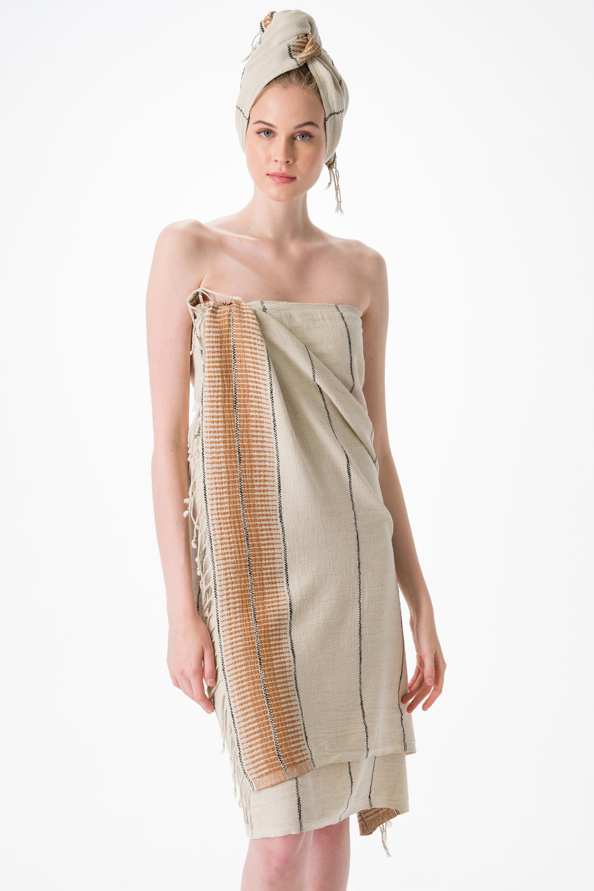 Amber Linen Turkish Hand / Kitchen Towel Bundle