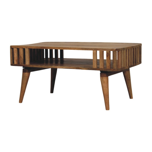 Solid Wood Slatted Oak-ish Coffee Table