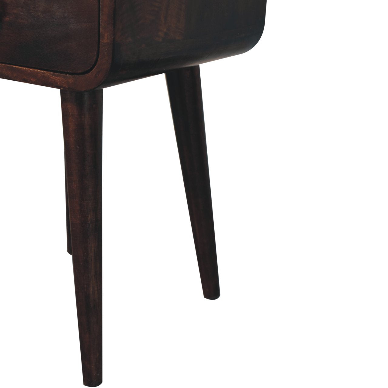 Solid Wood Mini California Walnut Curved Bedside Table
