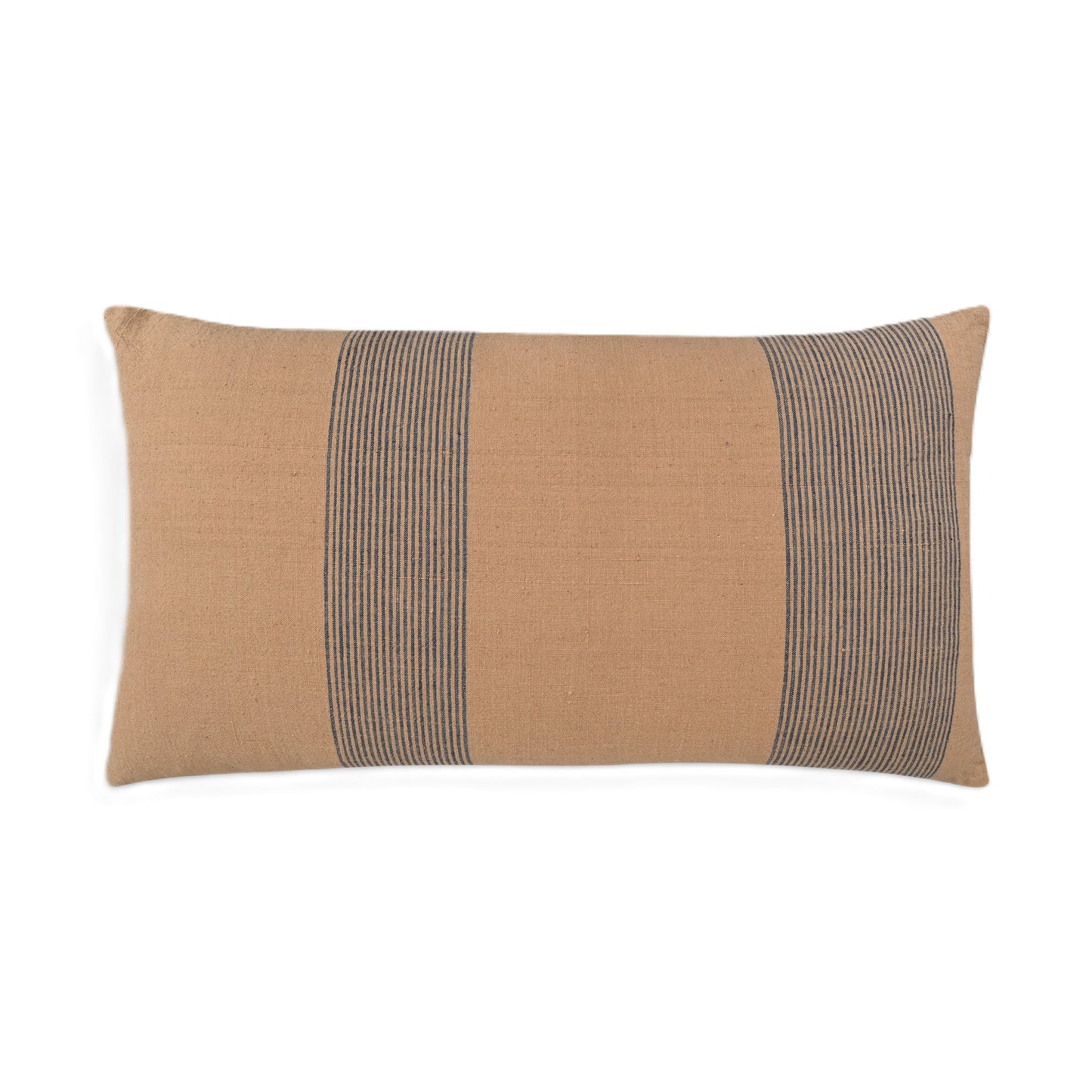 Modern Simplicity Brown cotton pin-striped lumbar pillow cover