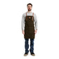 Waxed Canvas Work Apron with Leather Straps & Utility Pockets