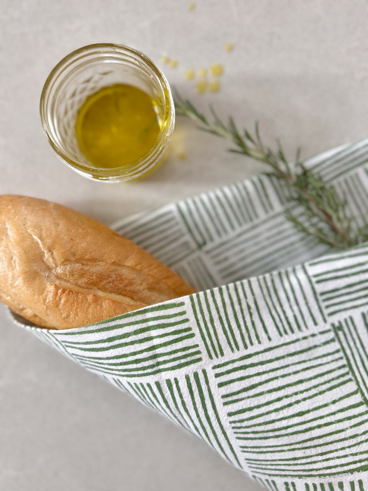 S/2 Tea Towel Set - Lily Rose & Stripe Sage
