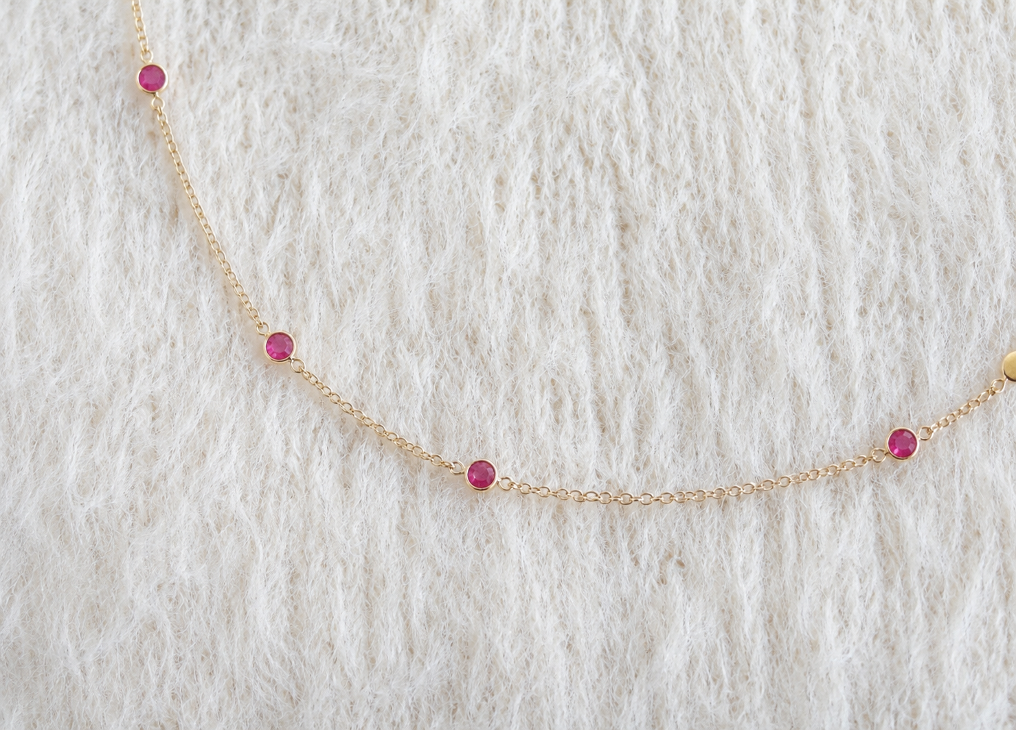 July Birthstone Bracelet:  Ruby