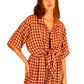 Vanessa Linen Gingham Shirt in Red