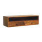 Solid Wood Amber Open Media Unit