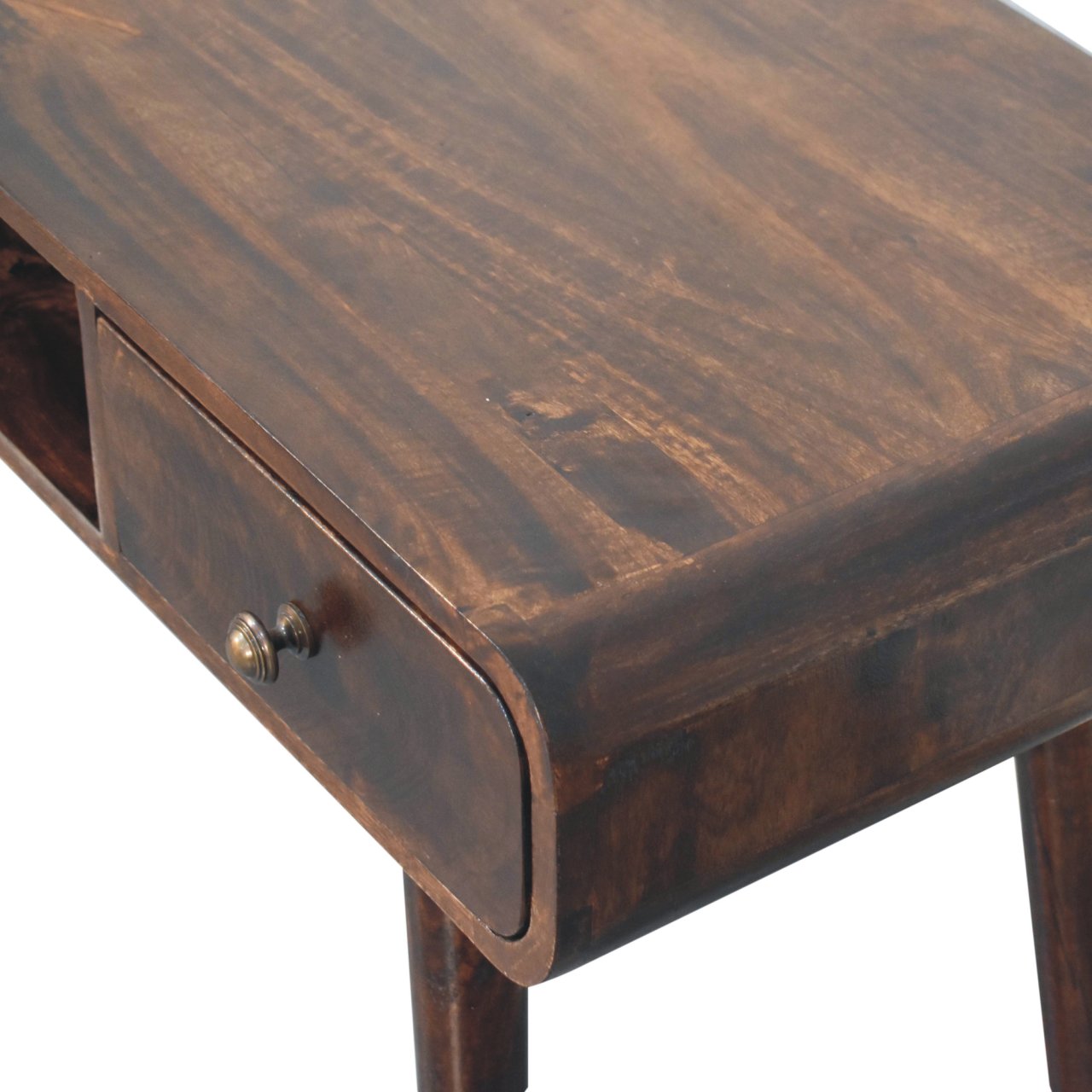 Solid Wood Curved California Walnut Writing Desk