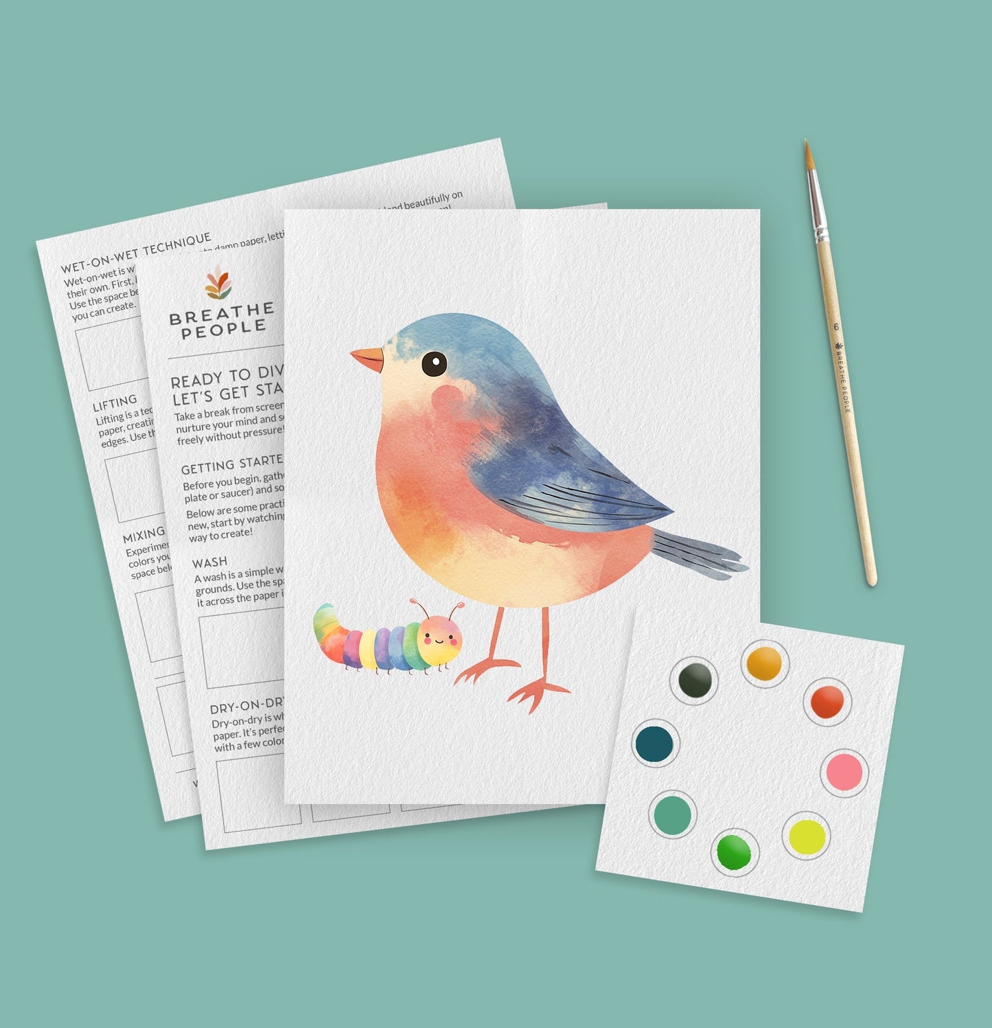 Kids Watercolor Party Kit Bundle All-in-One No Prep Birthday Activity