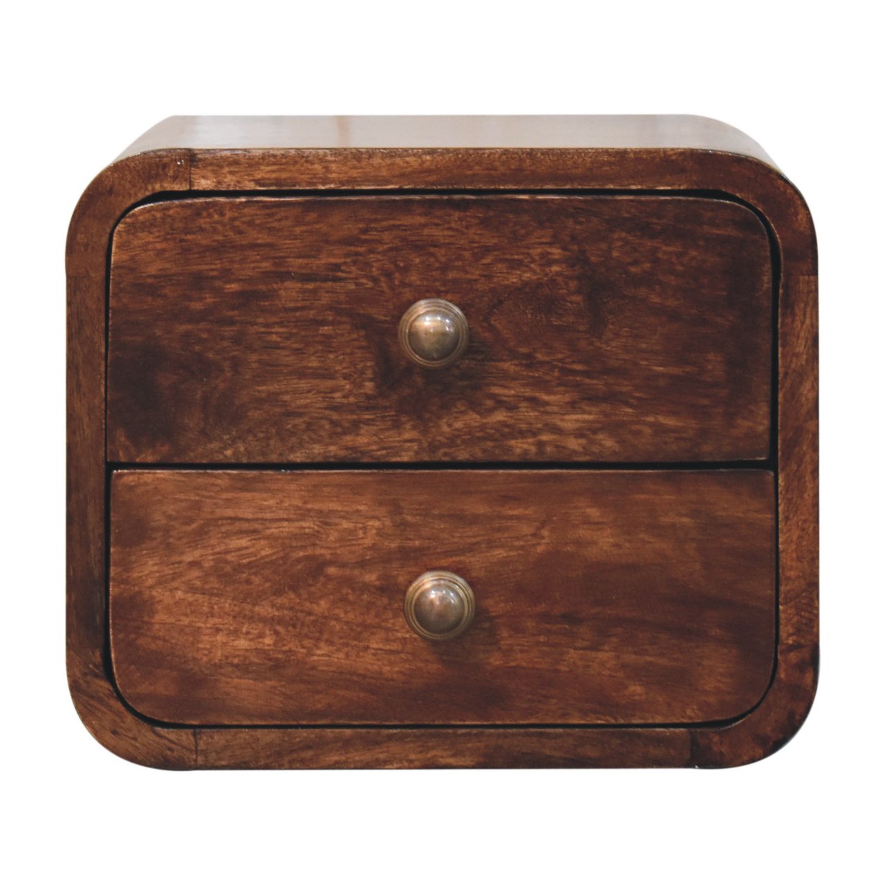 Solid Wood Mini Curved California Walnut Wall-Mounted Bedside Table