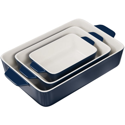 Baking dishes, Set of 3, Cherry Red