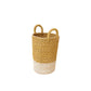 Mustard Tall Woven Basket Vase
