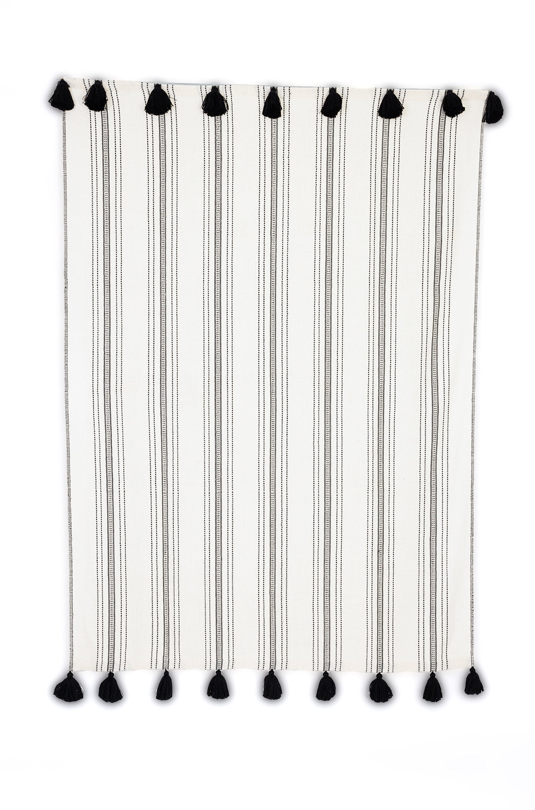 Miska Collection - Handloomed Alpaca - Ink & Ivory Pinstripe