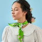 White Flower Silk Medium Square Scarf