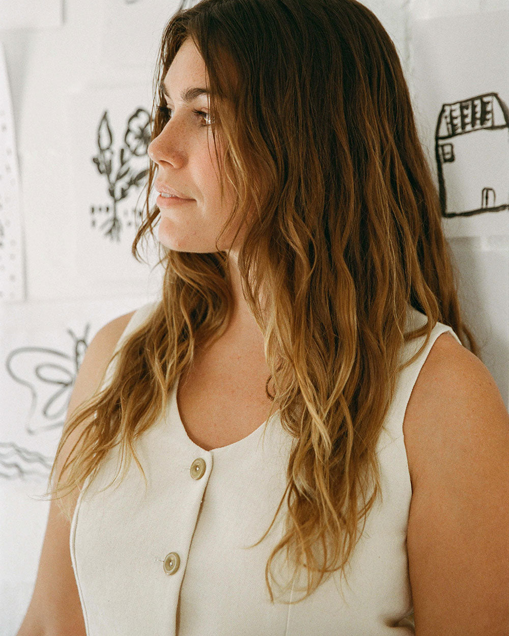 Pez y Luna | Hand-Embroidered Fitted Cotton Vest