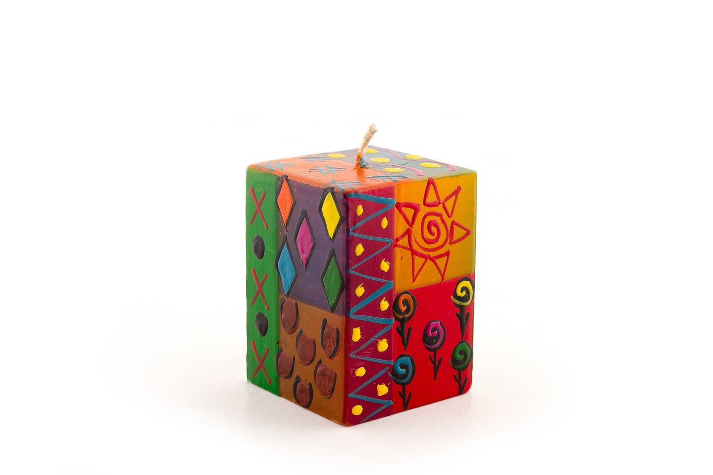 Multi Color Ethnic Painted Candles