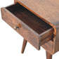 Solid Wood Curved California Walnut Nightstand