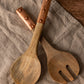 Vintage Inspired Wood Serving Utensils with Copper Strap Handles