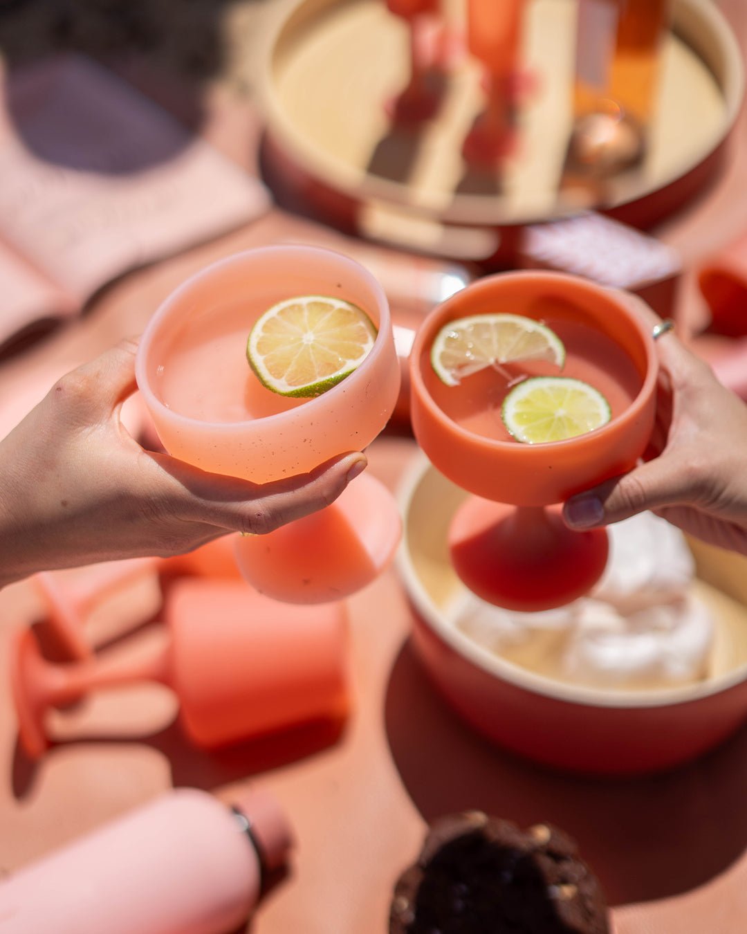 terra + peach | mecc | silicone unbreakable cocktail glasses