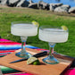 Set of 4 Natural Clear Hand Blown Margarita Glasses