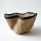 Handwoven Wave Basket - Natural w/ Black Accent