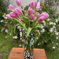 Glass Vase with Confetti Carmen Design