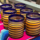 Blue Spiral Design Tumbler Glasses - Set of 6