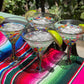 Confetti Carmen Design Margarita Glasses - Martini Style - Set of 4
